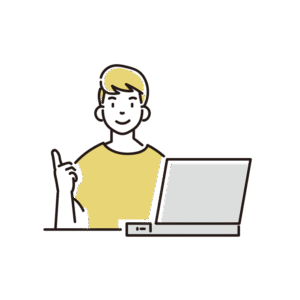 パソコンで通信授業を受けている人